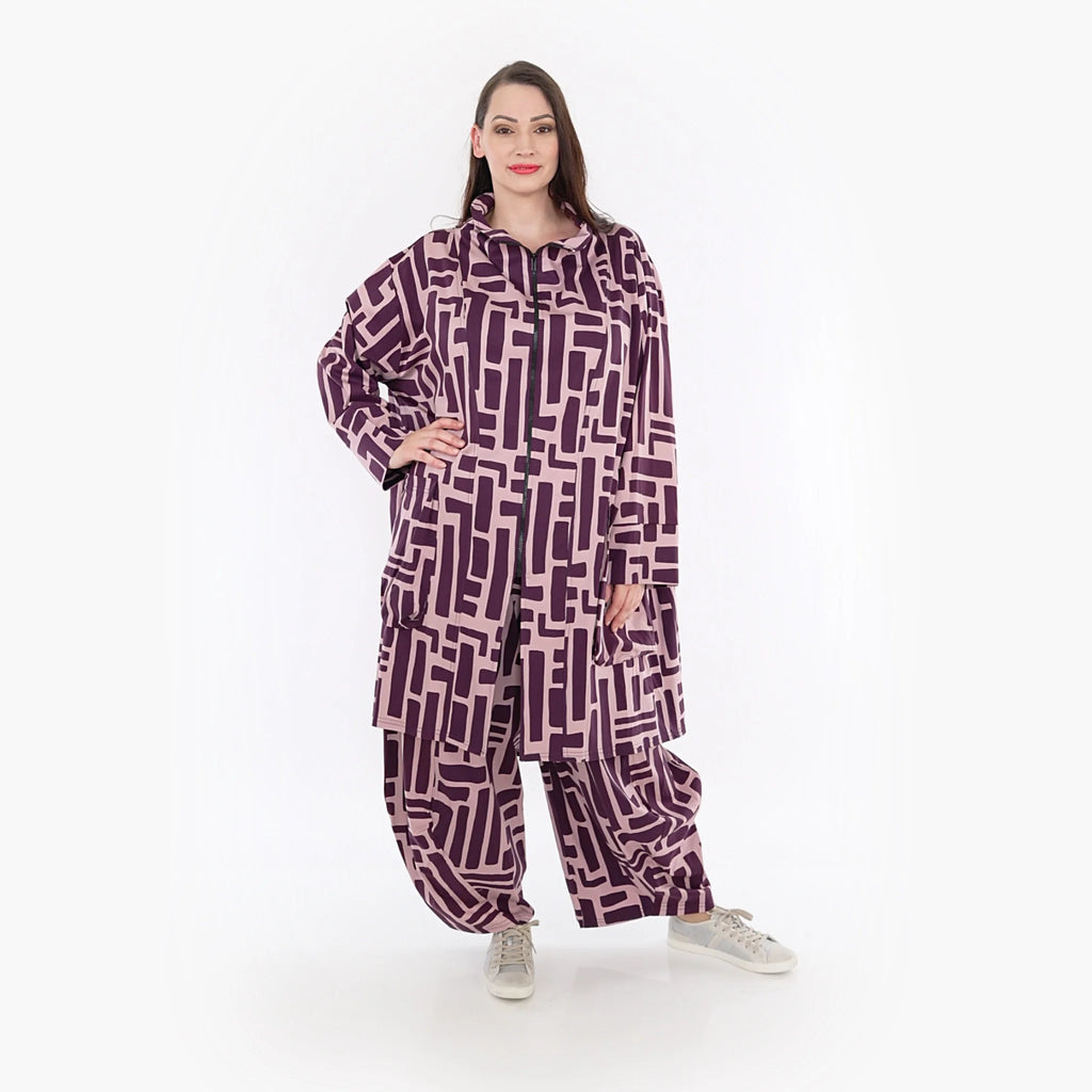  AKH Fashion Mantel in Vokuhila-Form, aus Viskose, 1318.02276, Beere-Rosa, Schick, Modern