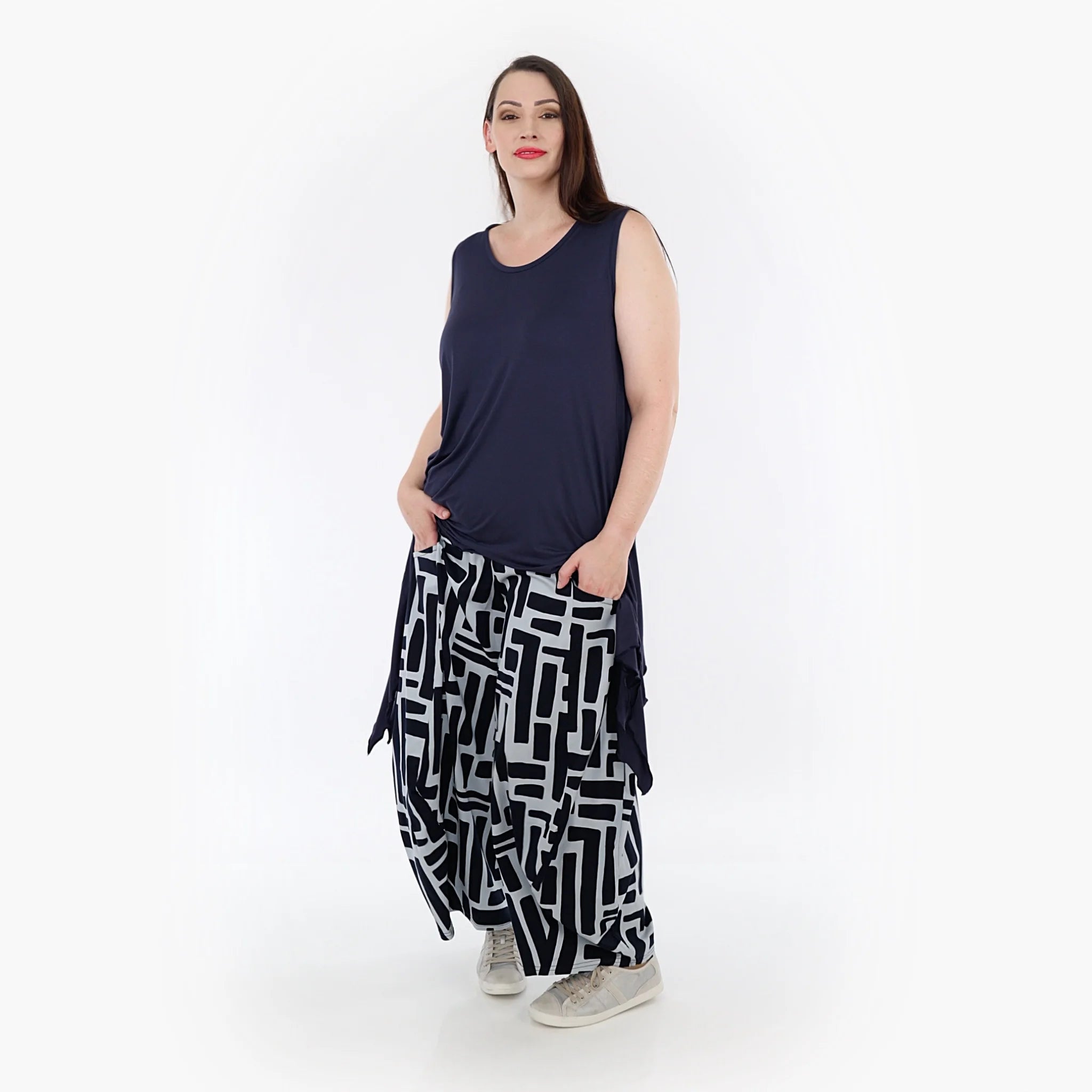  Ballonhose von AKH Fashion aus Viskose, 1318.08069, Marine-Hellblau, Schick, Modern