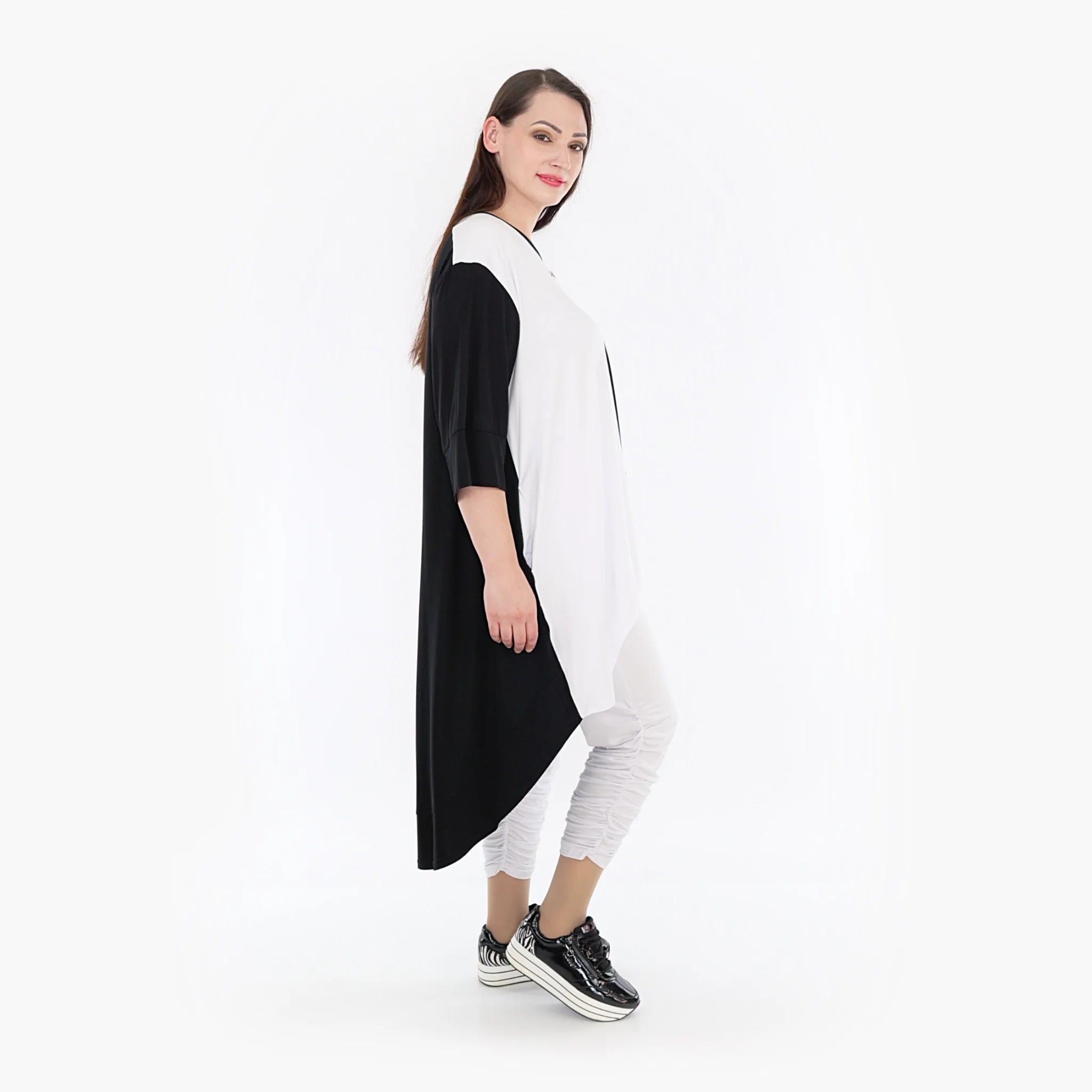 Shirt von AKH Fashion aus Viskose in gerundeter Form, ausgefallene Lagenlook Mode