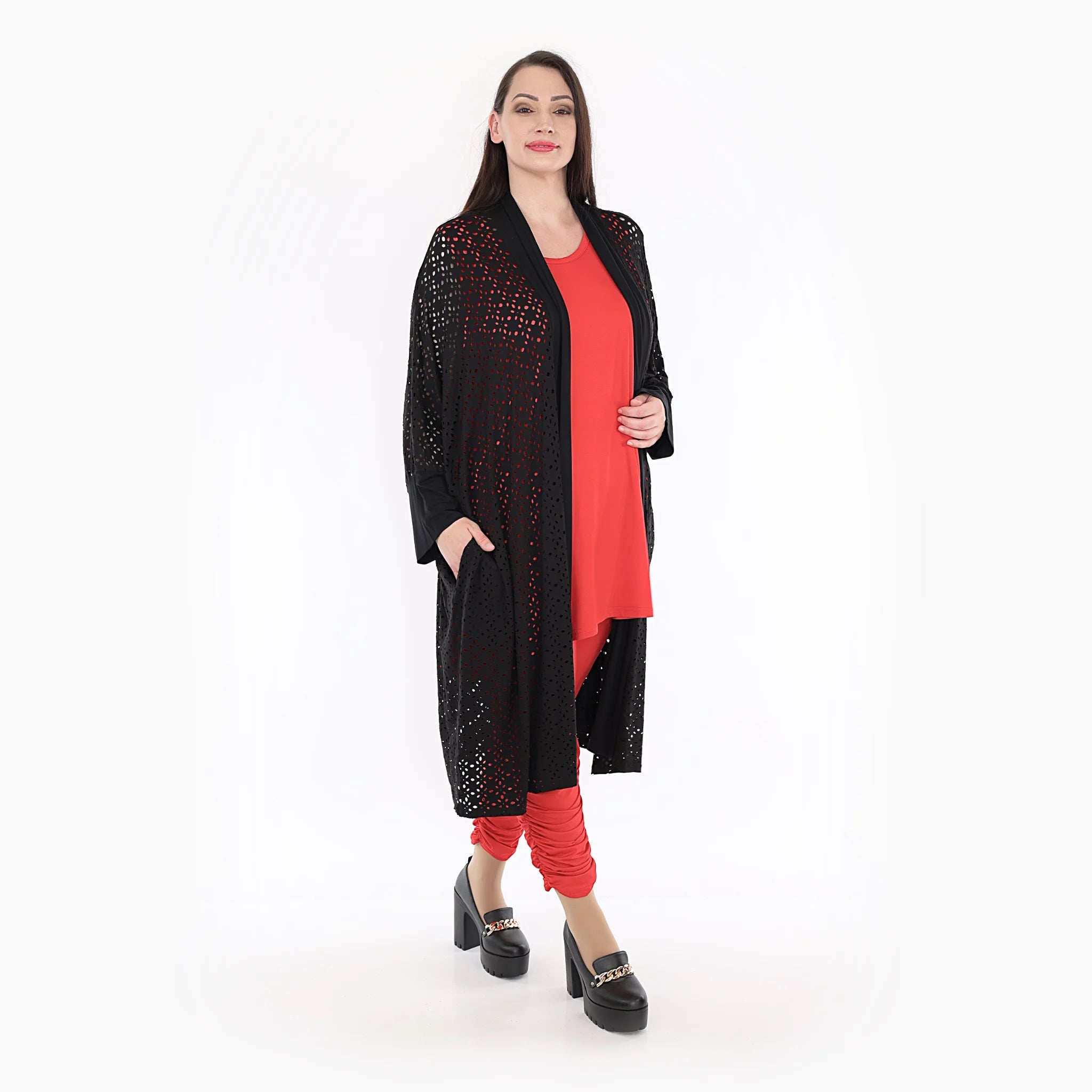 Jacke von AKH Fashion aus Viskose in gerader Form, ausgefallene Lagenlook Mode