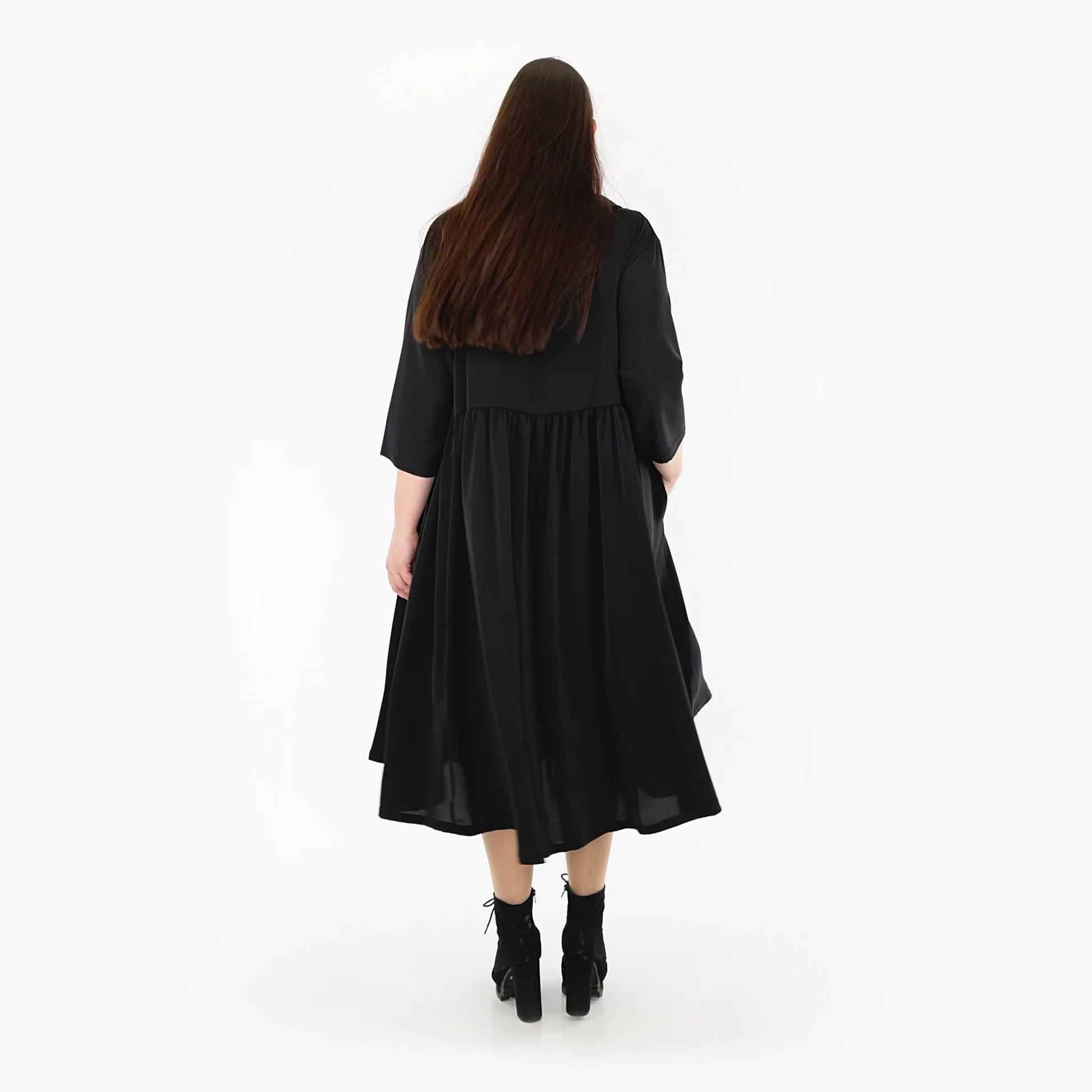  A-Form Kleid von AKH Fashion aus Viskose, 1325.06958, Schwarz, Unifarben, Schick, Modern