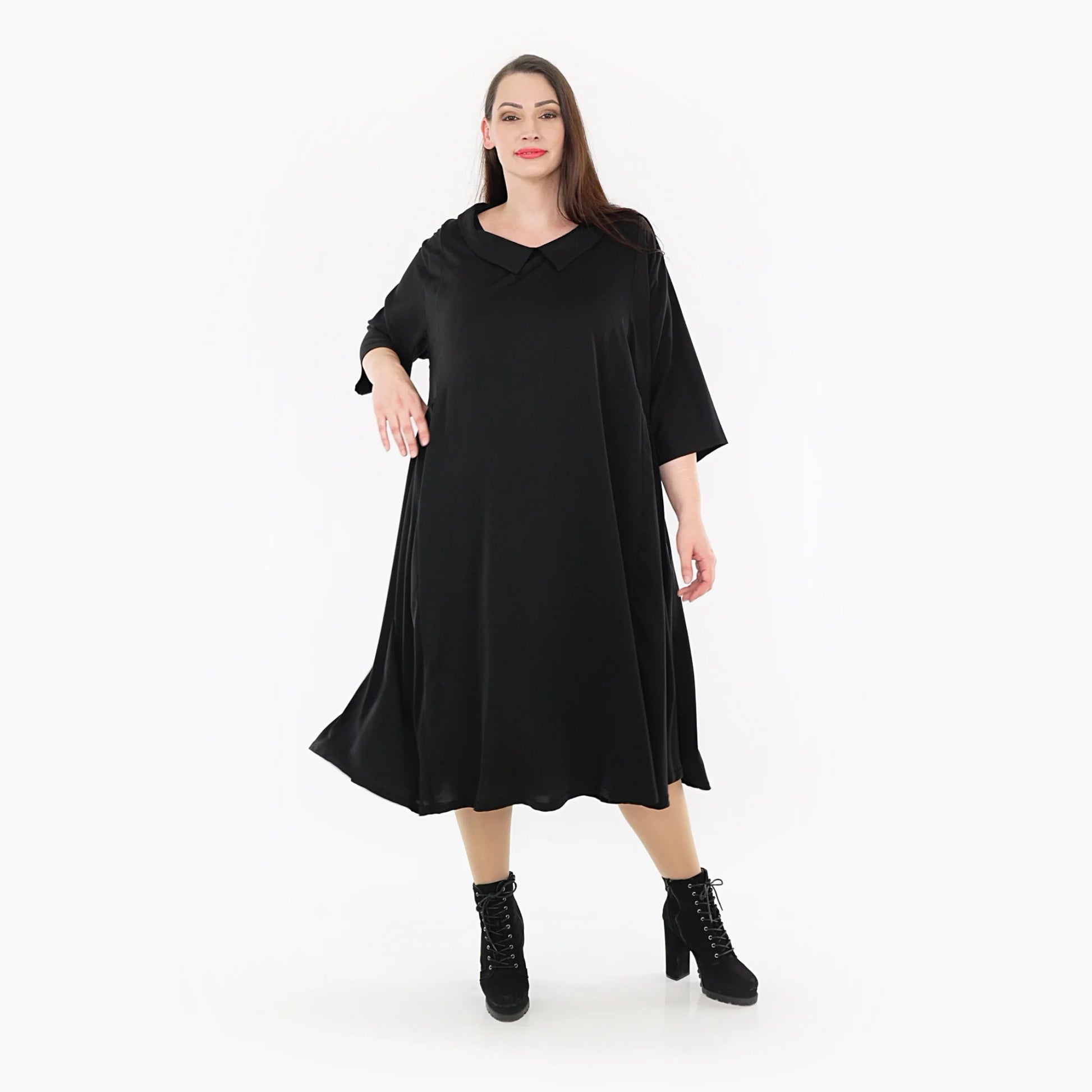  A-Form Kleid von AKH Fashion aus Viskose, 1325.06958, Schwarz, Unifarben, Schick, Modern