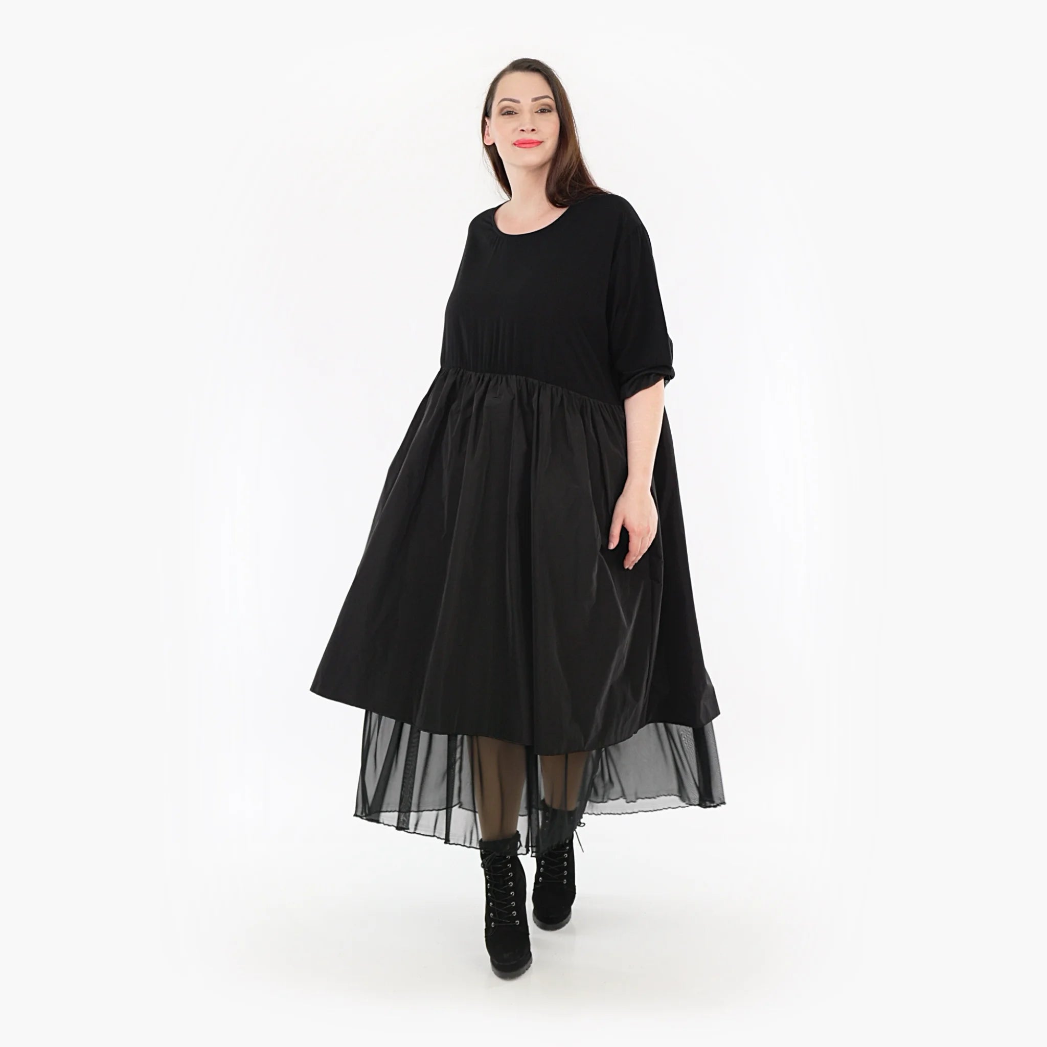  Ballonkleid von AKH Fashion aus Baumwolle, 1326.06967, Schwarz, Schick, Modern, Bequem