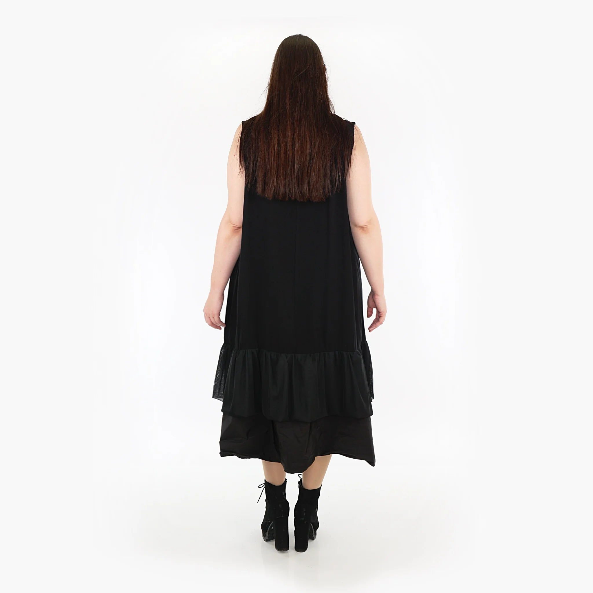  AKH Fashion Tunika in gerundeter Form, aus Baumwolle, 1326.06968, Schwarz, Schick, Modern