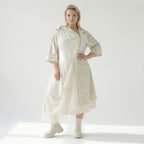 A-Form Kleid von H4 Fashion aus Polyamid, 8022, Ecru, Ausgefallen, Zeitlos, Schick