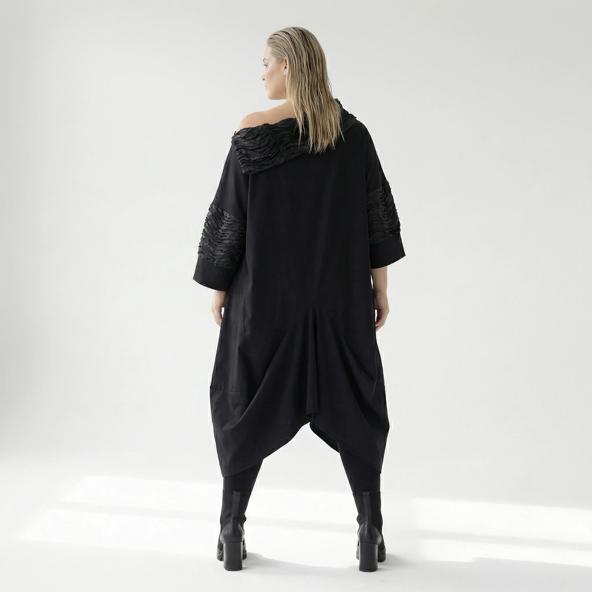  A-Form Kleid von H4 Fashion aus Polyamid, 8024, Schwarz, Ausgefallen, Zeitlos, Schick