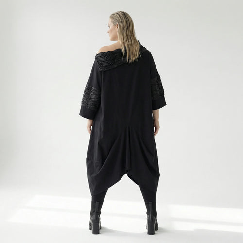  A-Form Kleid von H4 Fashion aus Polyamid, 8024, Schwarz, Ausgefallen, Zeitlos, Schick