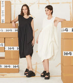  Ballonkleid von H4 Fashion aus Baumwolle, 2073, Schwarz, Schick, Modern, Exklusiv, Asymmetrisch
