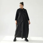 Zweiteiliges Damenkleid von Red Corner in Schwarz – Popeline & Jersey, Oversize, EU 42 bis 48, Avantgarde Look
