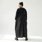 Zweiteiliges Damenkleid von Red Corner in Schwarz – Popeline & Jersey, Oversize, EU 42 bis 48, Avantgarde Look