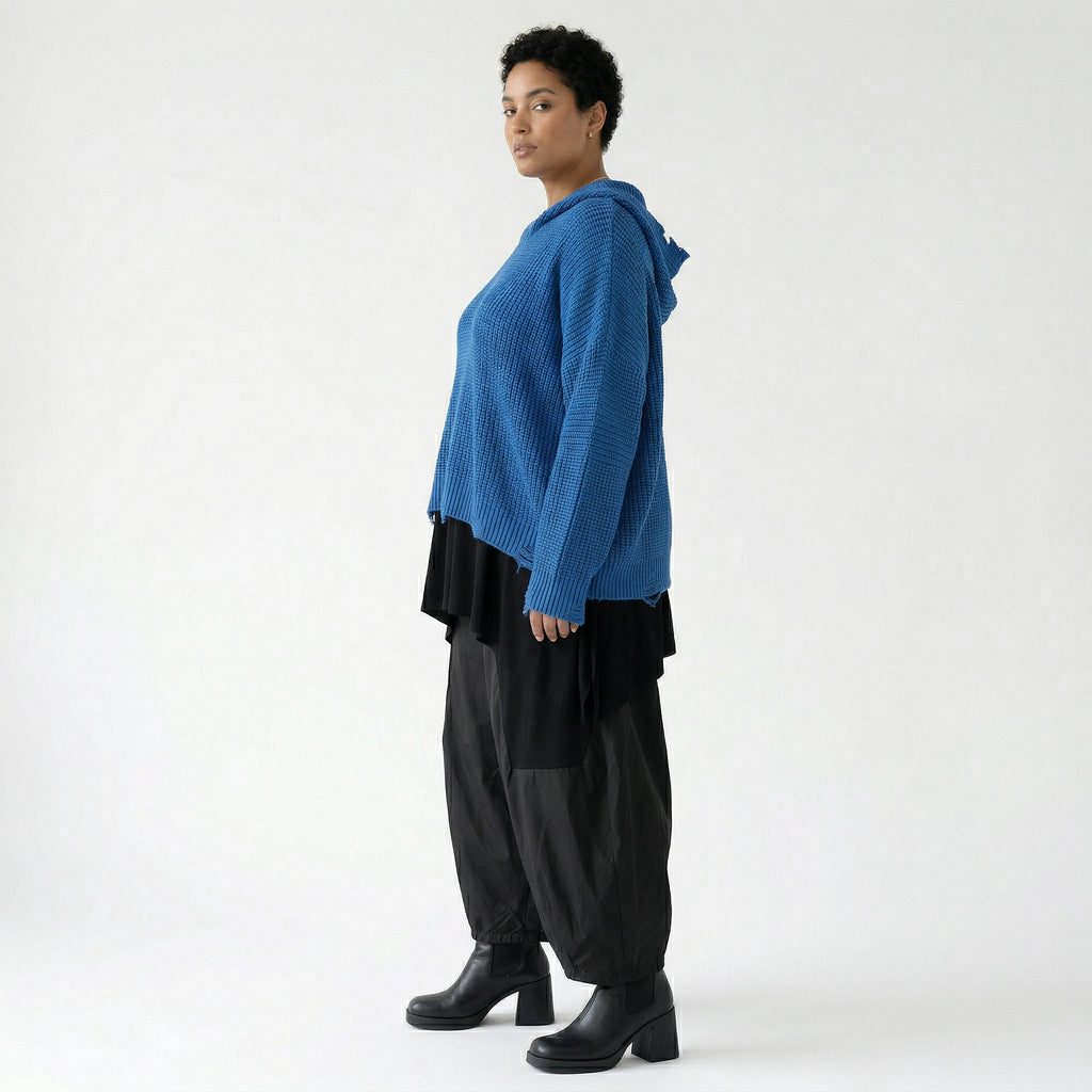 AKH Premium Bigshirt in kastiger Form, aus Baumwolle, P1032.2601, JeansBlau, Ausgefallen