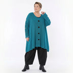 A-Form Bigshirt von AKH Premium aus Baumwolle, P1032.2603, AquaBlau, Ausgefallen, Zeitlos