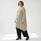 A-Form Bigshirt von AKH Premium aus Baumwolle, P1032.2603, Beige, Ausgefallen, Zeitlos