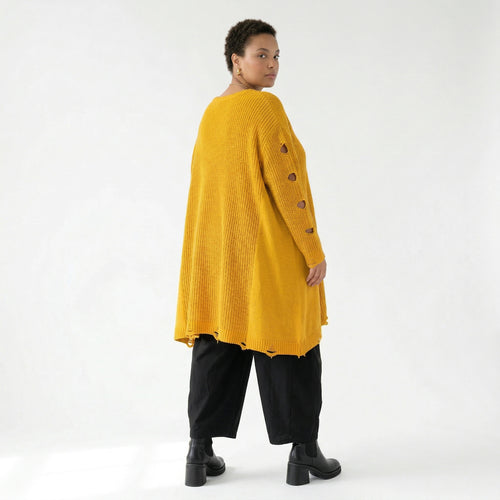 A-Form Bigshirt von AKH Premium aus Baumwolle, P1032.2603, Gelb, Ausgefallen, Zeitlos, Schick