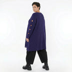 A-Form Bigshirt von AKH Premium aus Baumwolle, P1032.2603, Lila, Ausgefallen, Zeitlos, Schick