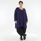 A-Form Bigshirt von AKH Premium aus Baumwolle, P1032.2603, Lila, Ausgefallen, Zeitlos, Schick