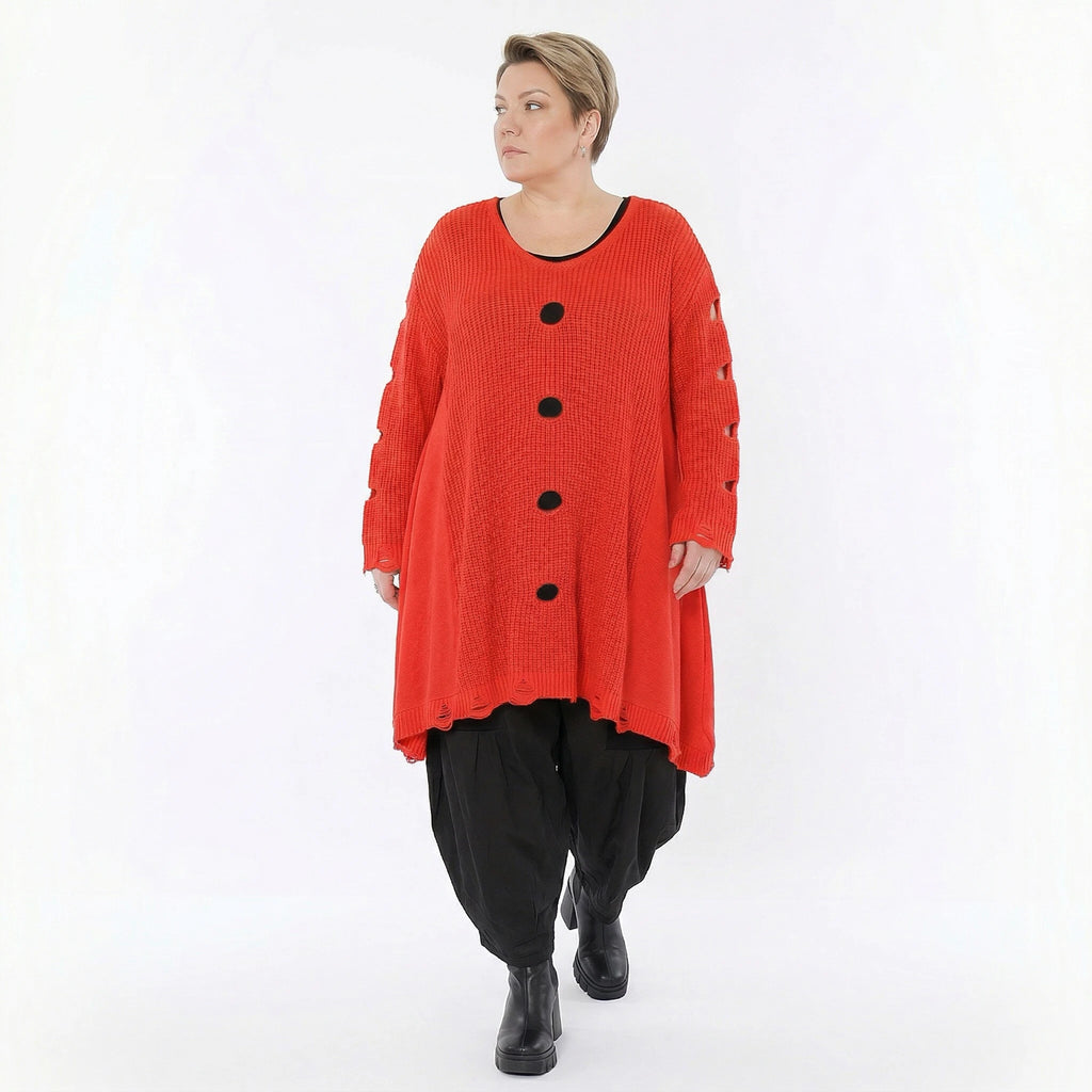 A-Form Bigshirt von AKH Premium aus Baumwolle, P1032.2603, Orange, Ausgefallen, Zeitlos