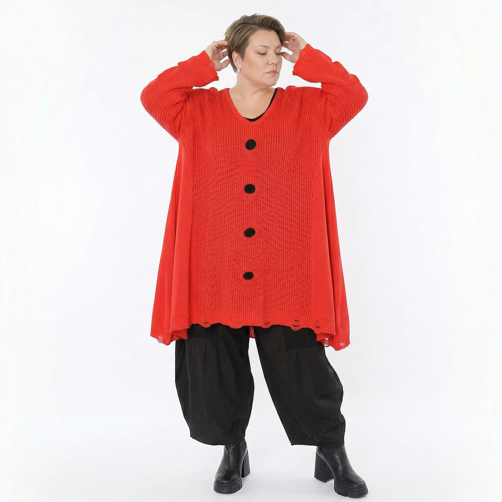 A-Form Bigshirt von AKH Premium aus Baumwolle, P1032.2603, Orange, Ausgefallen, Zeitlos