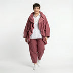 Cadrelli Damen Zweiteiler Rosébraun – Oversize Jacke & Hose, Viskose, Made in Turkey, EU 38/48, Lagenlook, Avantgarde-Outfit