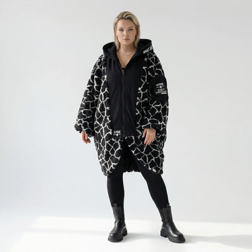 Ballon Jacke von H4 Fashion aus Polyamid, 2366, Schwarz, Animal, Ausgefallen, Zeitlos