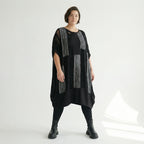 2-teiliges Damenkleid von B-ONE aus Jersey in Schwarz/Grau mit Cut-Outs – EU 38 bis 48 – Oversize Look