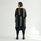 2-teiliges Damenkleid von B-ONE aus Jersey in Schwarz/Grau mit Cut-Outs – EU 38 bis 48 – Oversize Look