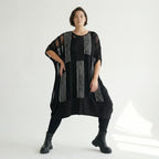 2-teiliges Damenkleid von B-ONE aus Jersey in Schwarz/Grau mit Cut-Outs – EU 38 bis 48 – Oversize Look