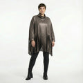  AKH Premium Bigshirt in kastiger Form, aus Materialmix, P1027.7182, Braun, Ausgefallen