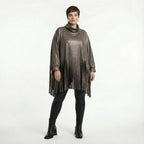  AKH Premium Bigshirt in kastiger Form, aus Materialmix, P1027.7182, Braun, Ausgefallen