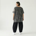 Tunika Damen Oversize B-ONE Grau Schwarz Print Mesh Jersey luftig stretch EU 38 bis 48 Lagenlook