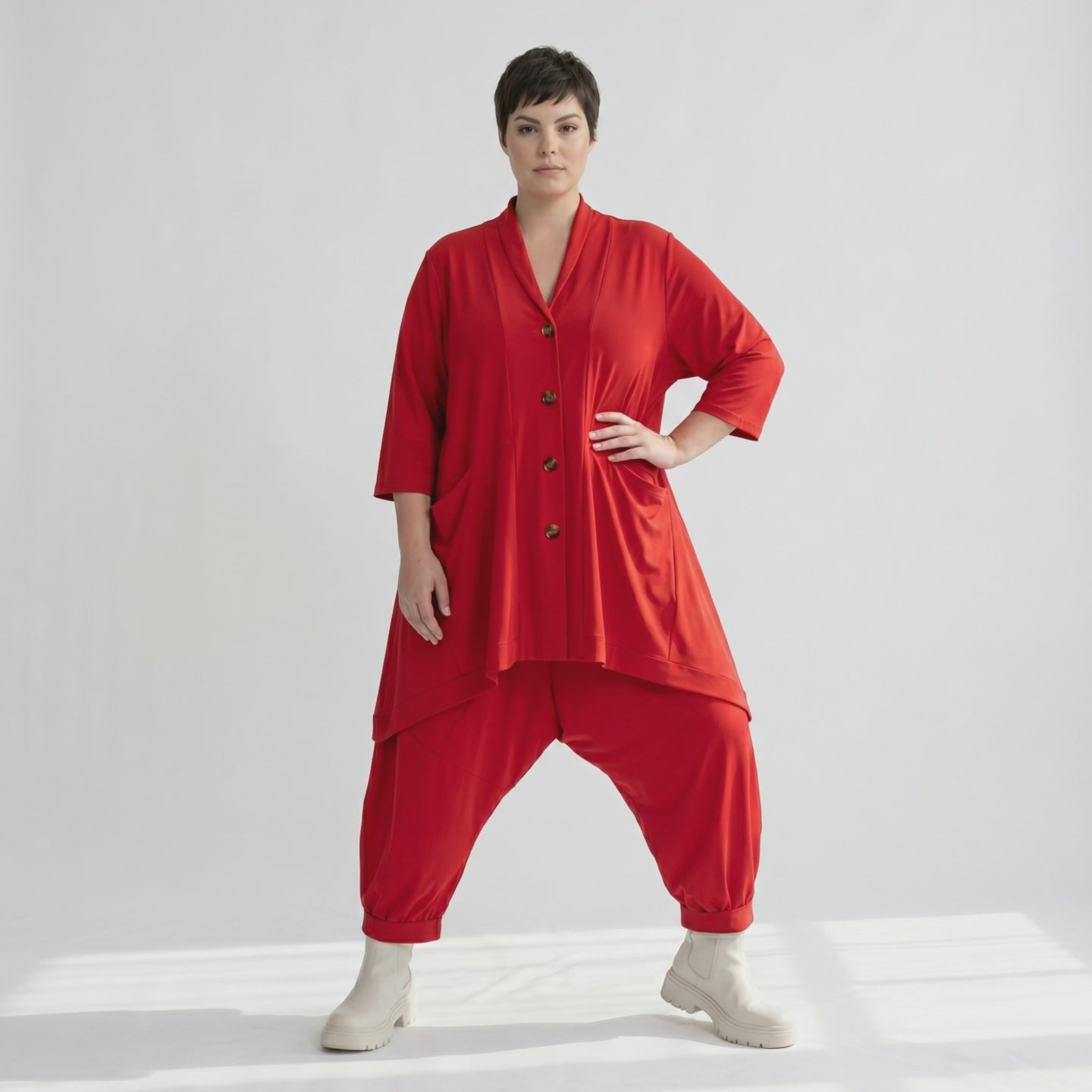 A-Form Jacke von AKH Fashion aus Materialmix, ausgefallene, zeitlose Lagenlook Mode