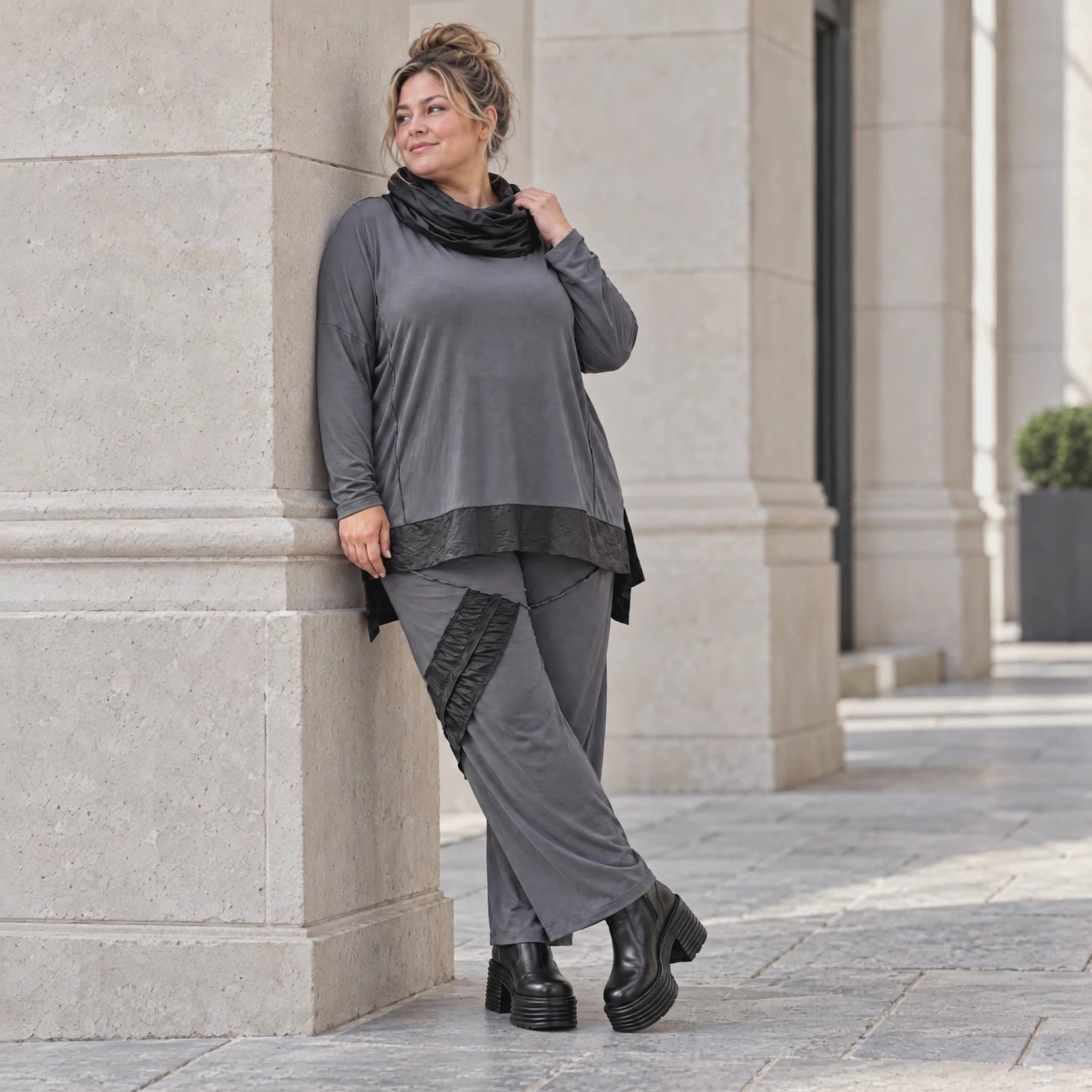 Jerseyhose mit elastischem Bund aus weichem Stretchstoff im geraden Komfortschnitt