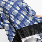  AKH Fashion Bigshirt in gerundeter Form, aus Viskose, 1089.06837, Blau-Grau, Kariert, Schick
