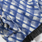  AKH Fashion Weste in gerader Form, aus Viskose, 1089.06844, Blau-Grau, Kariert, Schick
