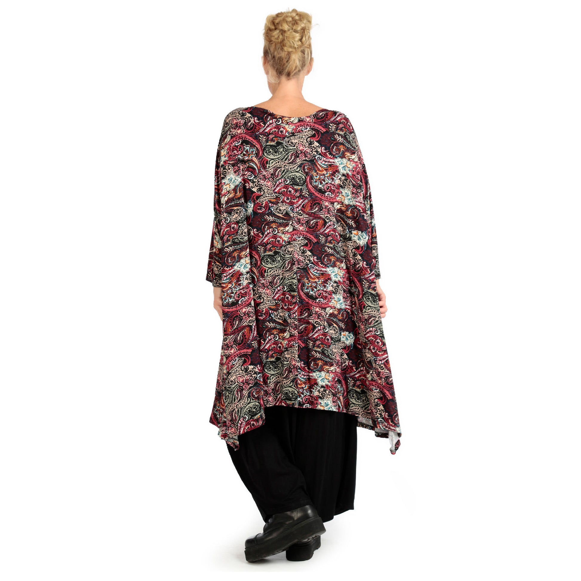  A-Form Bigshirt von AKH Fashion aus Viskose, 1122.02666, Rot, Paisley, Schick, Modern, Bequem