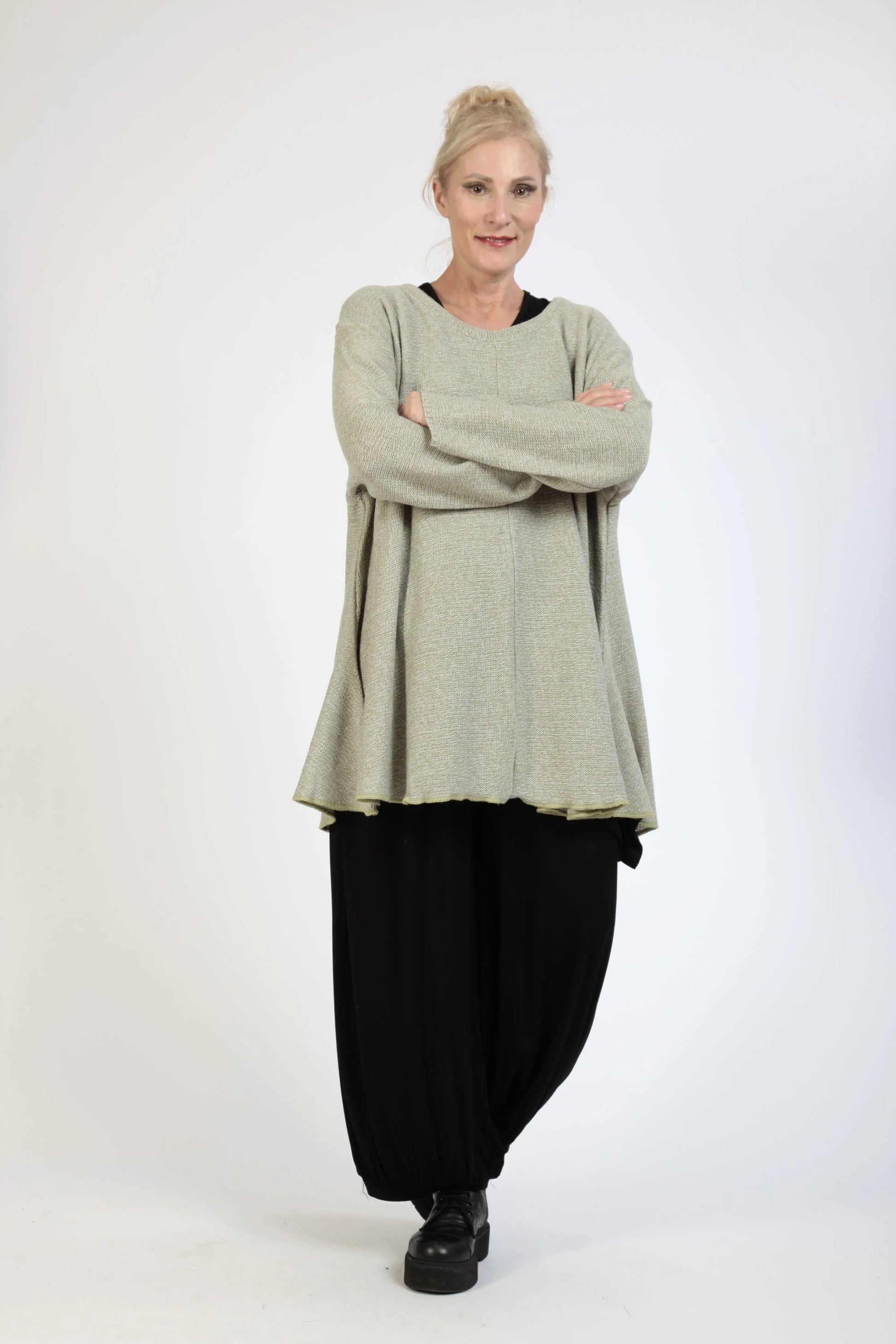  Bigshirt von AKH Fashion aus Materialmix in Glocken-Form, 1125.01892, Mint, Schick, Modern