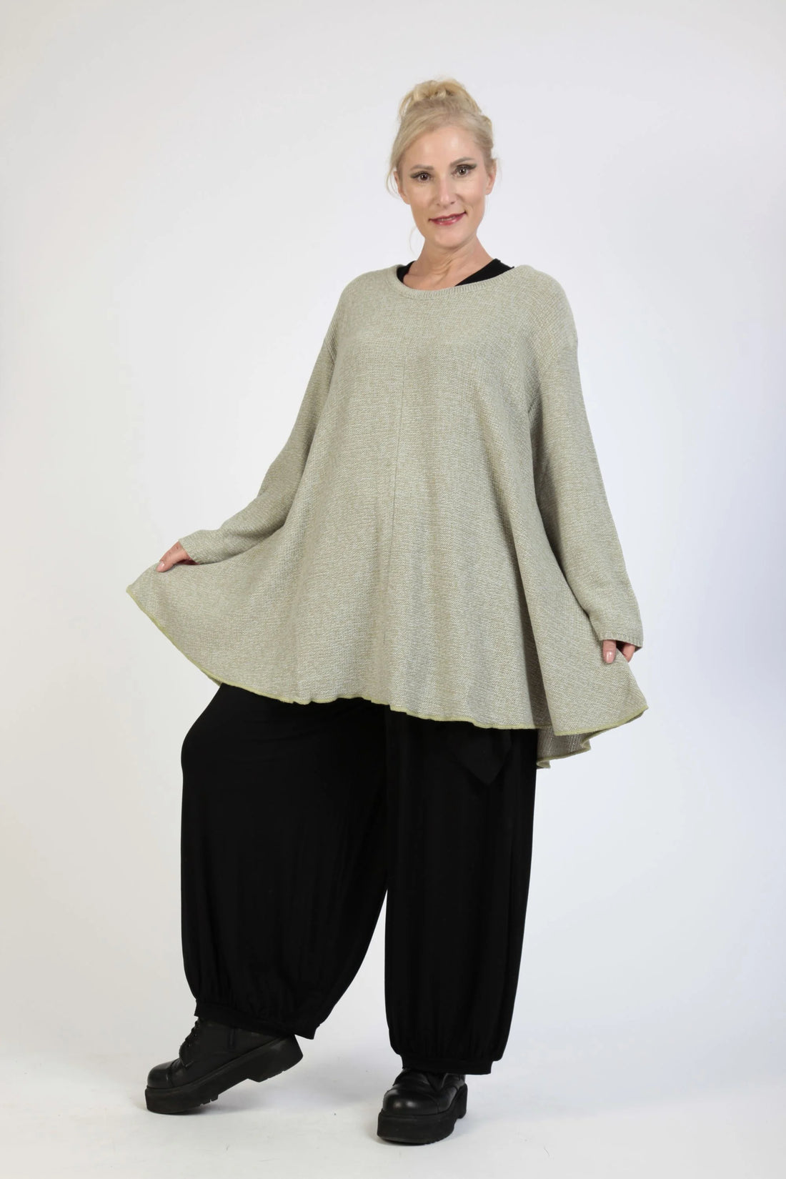  Bigshirt von AKH Fashion aus Materialmix in Glocken-Form, 1125.01892, Mint, Schick, Modern