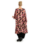  A-Form Kleid von AKH Fashion aus Viskose, 1126.06863, Schwarz-Rot-Fuchsia, Kleckse