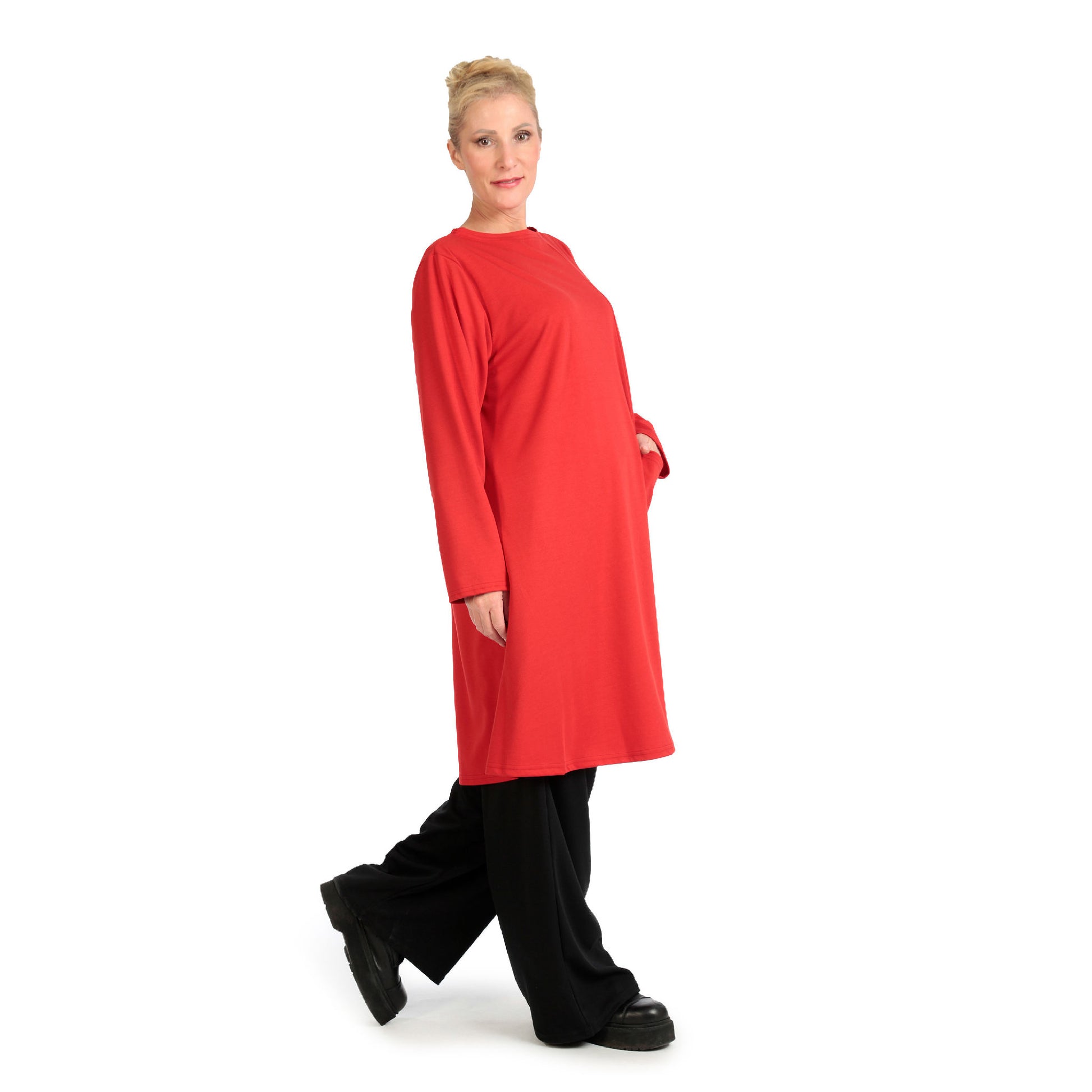  Shirt von AKH Fashion aus Viskose in gerader Form, 1141.06816, Rot, Unifarben, Ausgefallen