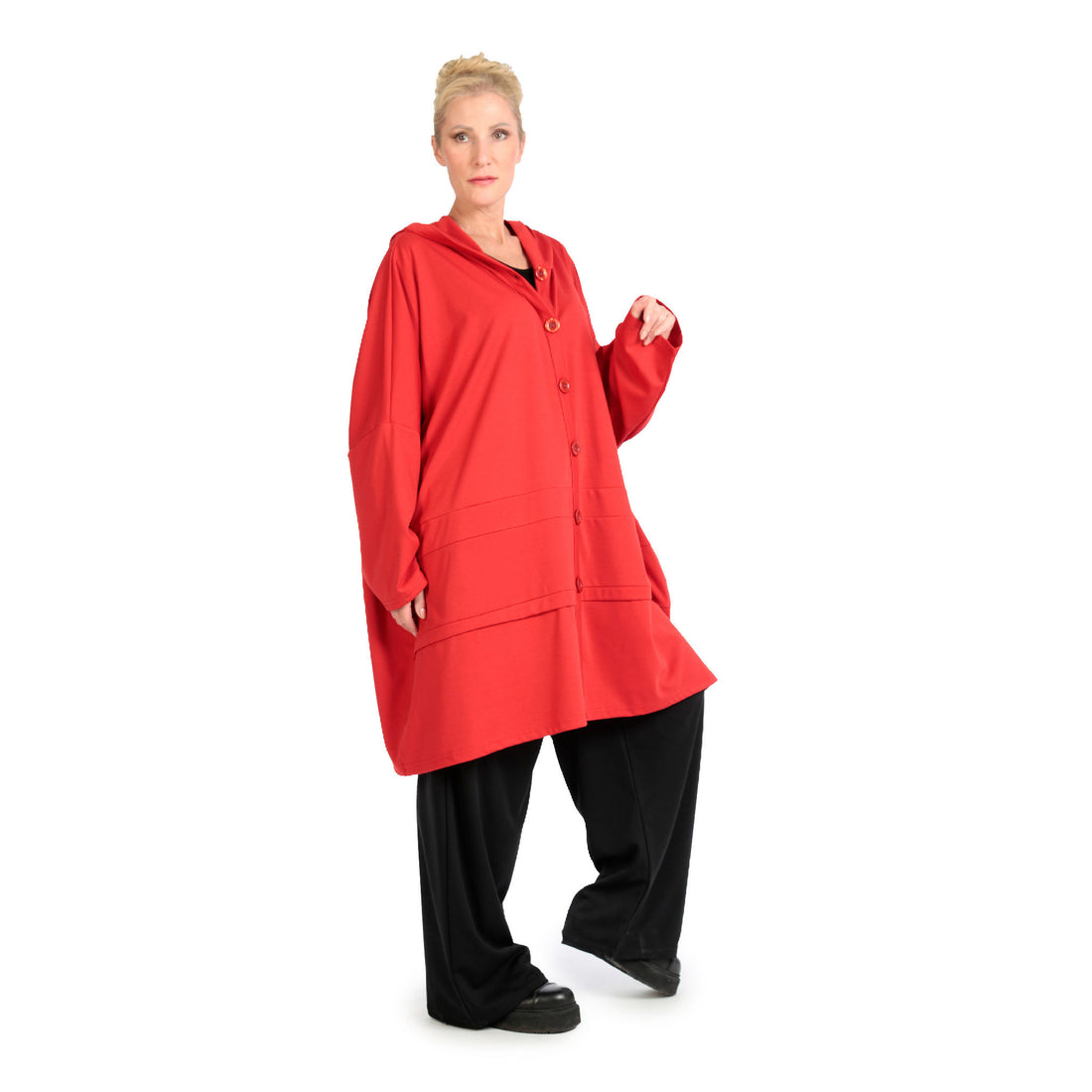  Jacke von AKH Fashion aus Viskose in kastiger Form, 1141.06857, Rot, Unifarben, Schick