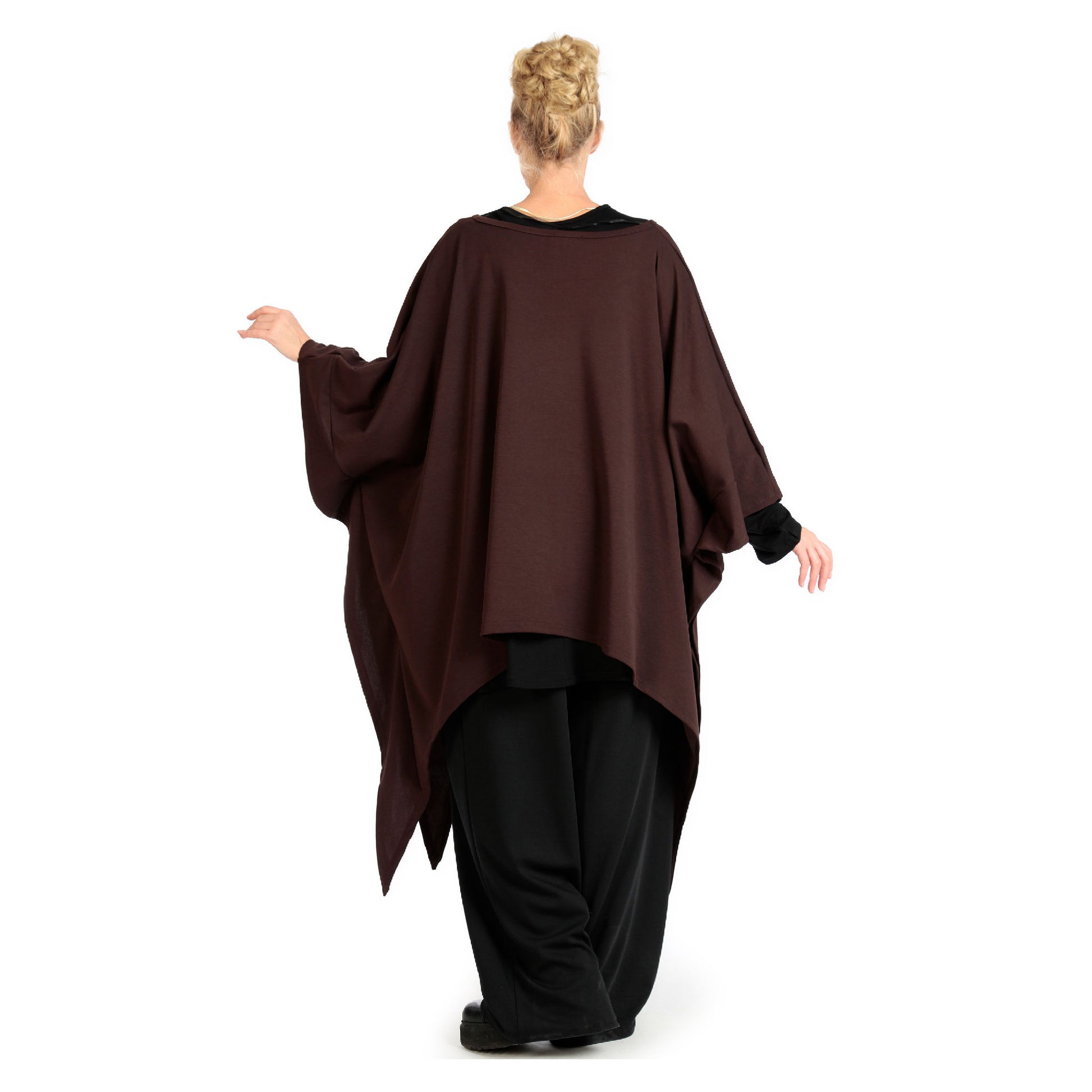  Zipfel Bigshirt von AKH Fashion aus Viskose, 1141.06858, Braun, Unifarben, Schick, Modern