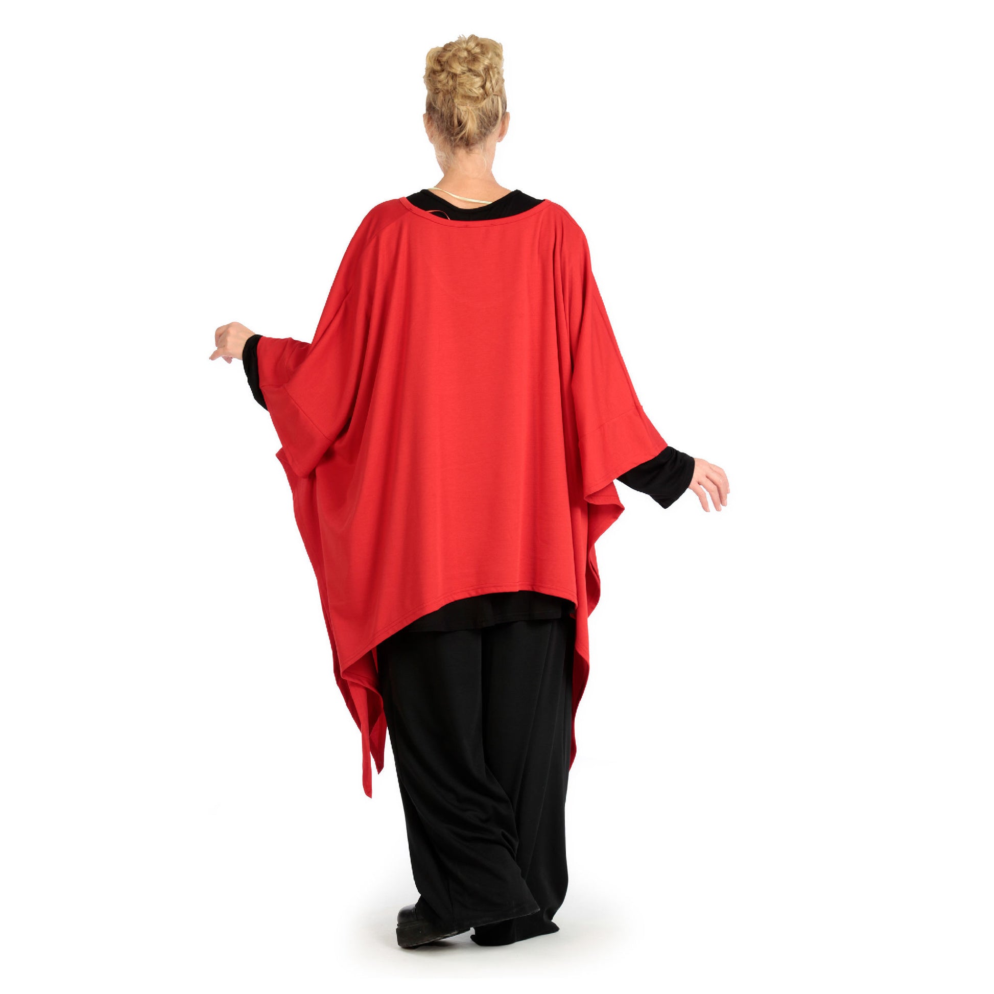  Zipfel Bigshirt von AKH Fashion aus Viskose, 1141.06858, Rot, Unifarben, Ausgefallen, Modern