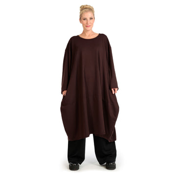  Ballonkleid von AKH Fashion aus Viskose, 1141.06859, Braun, Unifarben, Ausgefallen, Modern