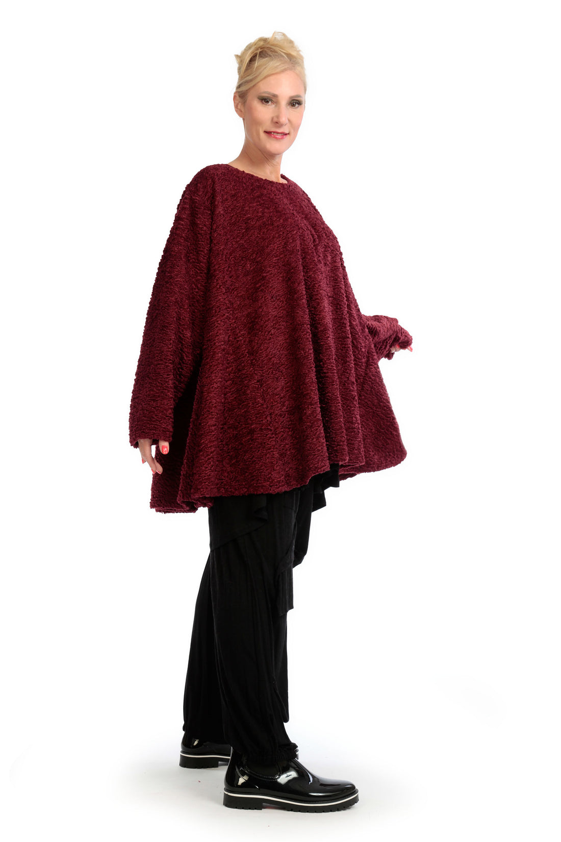  A-Form Bigshirt von AKH Fashion aus Polycarbonat, 1146.00593, Weinrot, Unifarben, Ausgefallen