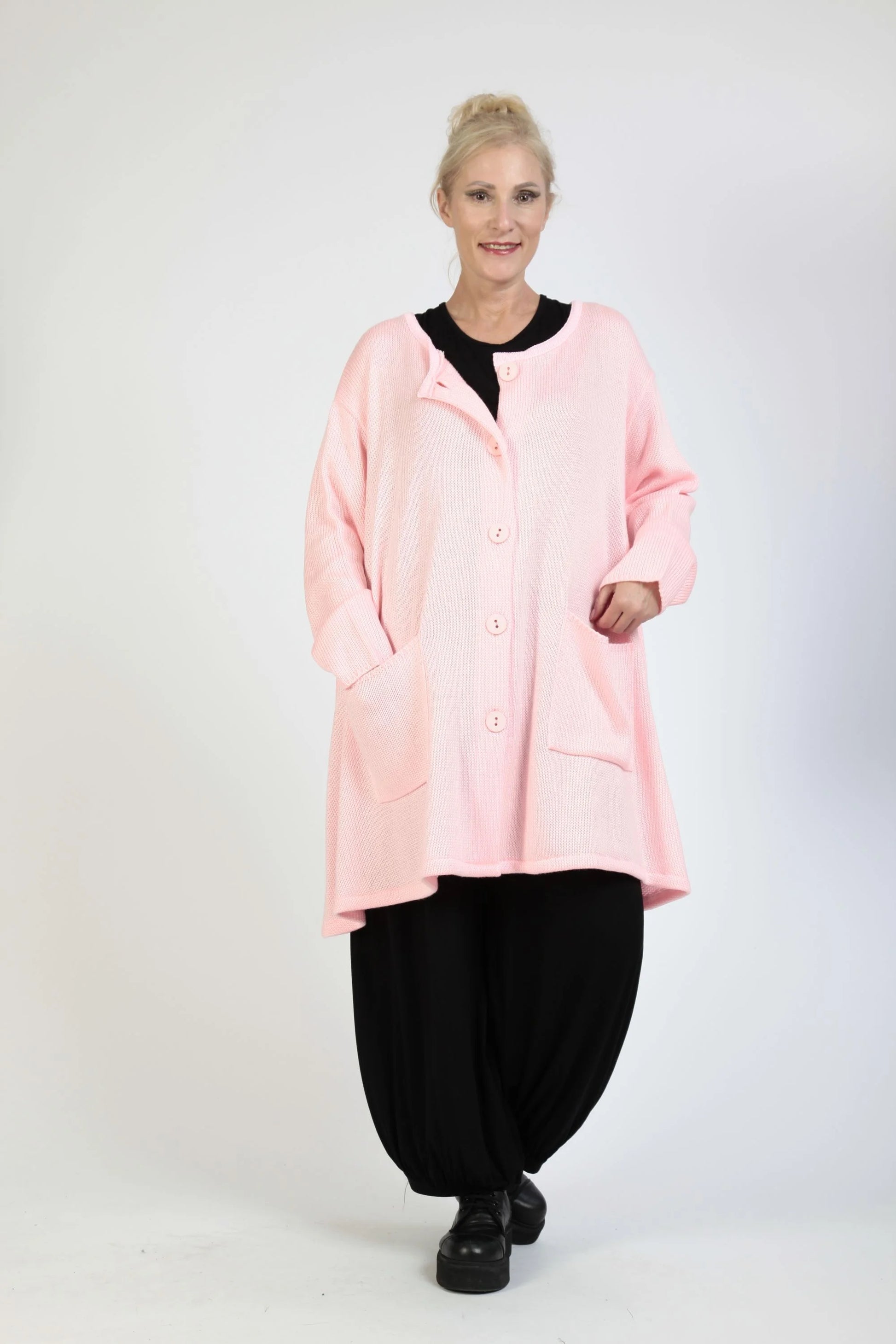  A-Form Jacke von AKH Fashion aus Materialmix, 1171.01382, Rosa, Unifarben, Schick, Modern