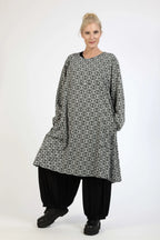  AKH Fashion Kleid in gerader Form, aus Materialmix, 1174.06791, Grau-Schwarz, Argyle