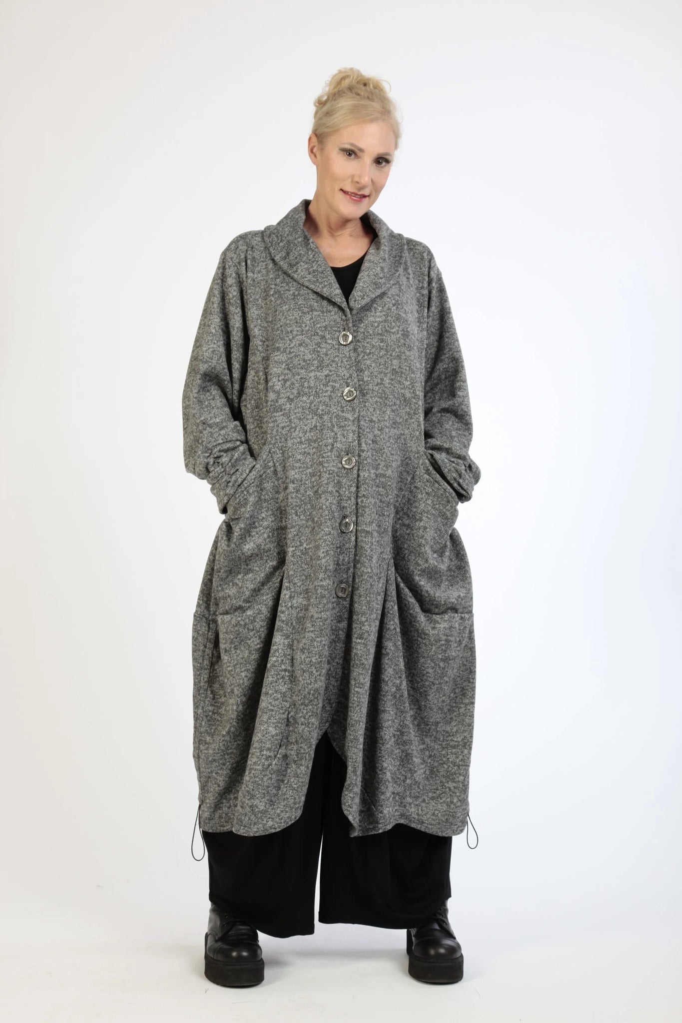  Ballonmantel von AKH Fashion aus Polyester, 1179.06583, Grau, Meliert, Ausgefallen, Modern