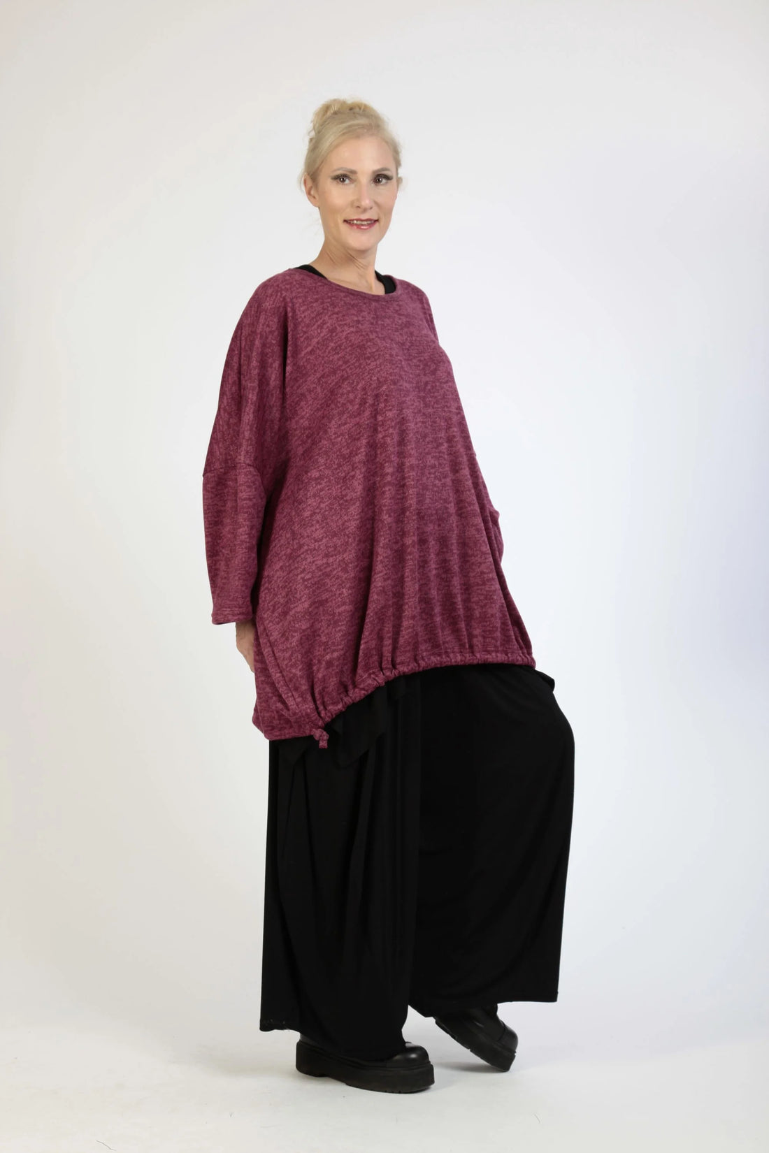  BallonBigshirt von AKH Fashion aus Polyester, 1179.06601, Fuchsia, Meliert, Schick, Modern