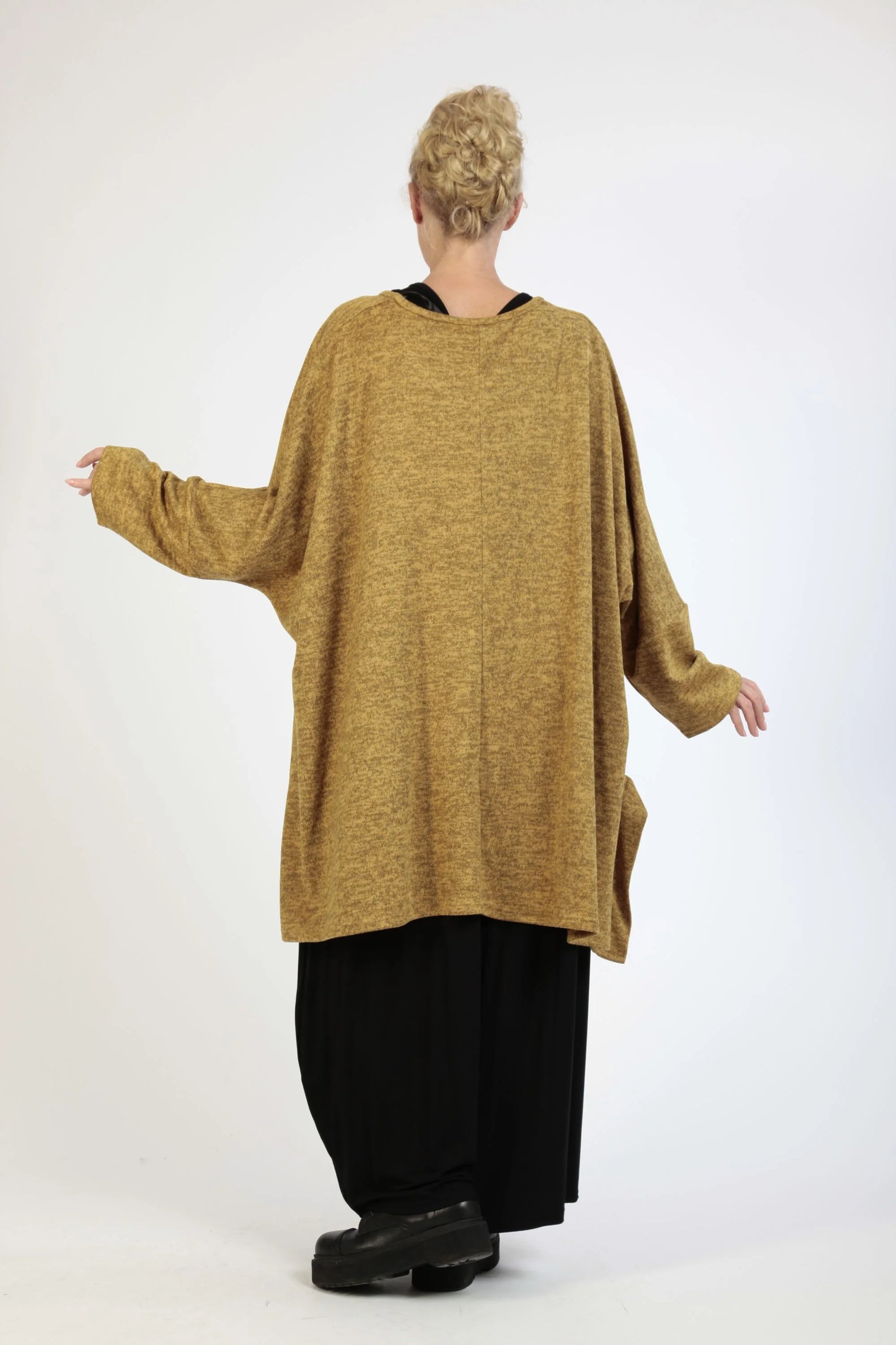  Bigshirt von AKH Fashion aus Polyester in Vokuhila-Form, 1179.06861, Senf, Meliert, Schick