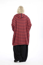  AKH Fashion Jacke in gerader Form, aus Materialmix, 1190.07598, Rot-Blau, Streifen